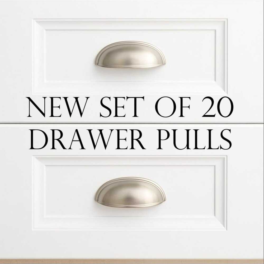 New 20 PACK SET Drawer Kitchen Cabinets Pull Cup Bin Hardware Pulls Handles Hand